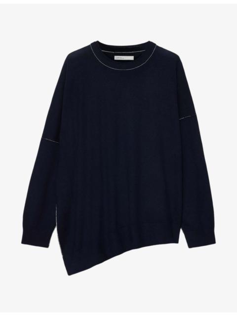 ALLSAINTS Martel Asymmetric-Hem Wool Jumper