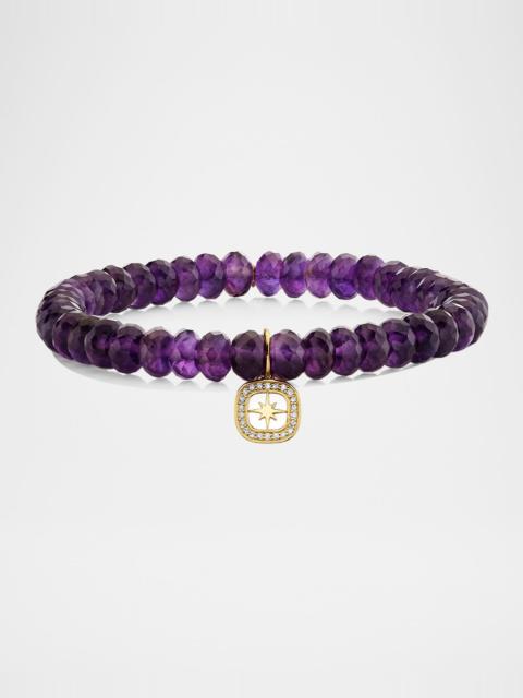 SYDNEY EVAN Starburst Open Charm on Amethyst Bracelet