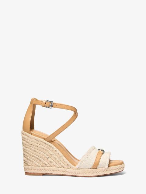 MICHAEL KORS Mandy Linen Wedge Sandal