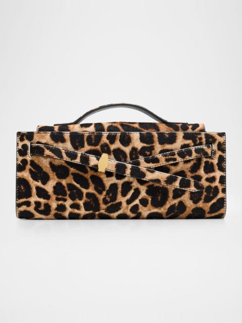 VERONICA BEARD Dash Animal-Print Calf Hair Clutch Bag
