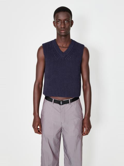 Our Legacy Intact Vest Navy Chunky Cotton Rib
