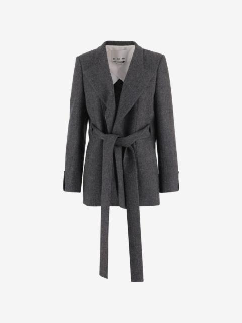 SA SU PHI herringbone-pattern belted jacket