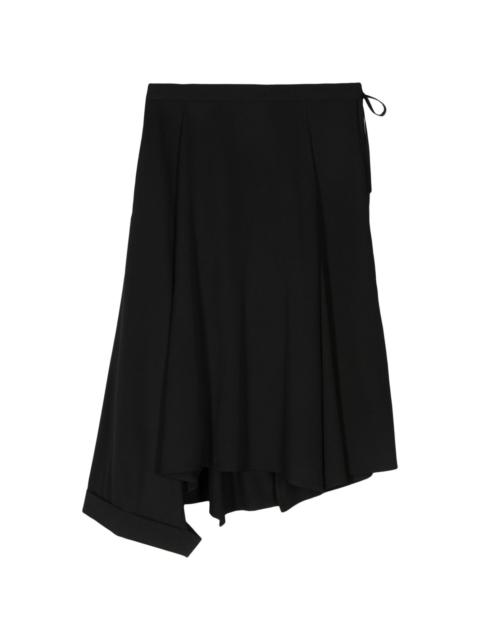 Yohji Yamamoto asymmetric wool midi skirt