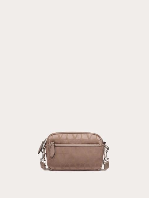 Valentino TOILE ICONOGRAPHE SHOULDER BAG IN TECHNICAL FABRIC WITH LEATHER DETAILS