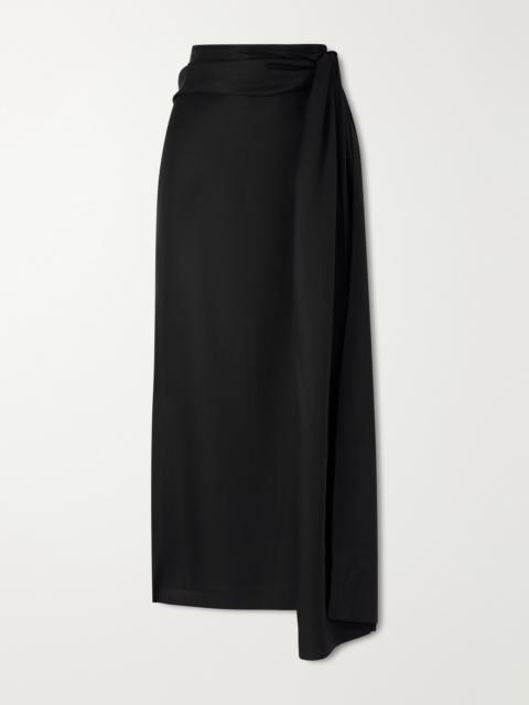 HEIRLOME Helena Silk-twill Midi Skirt