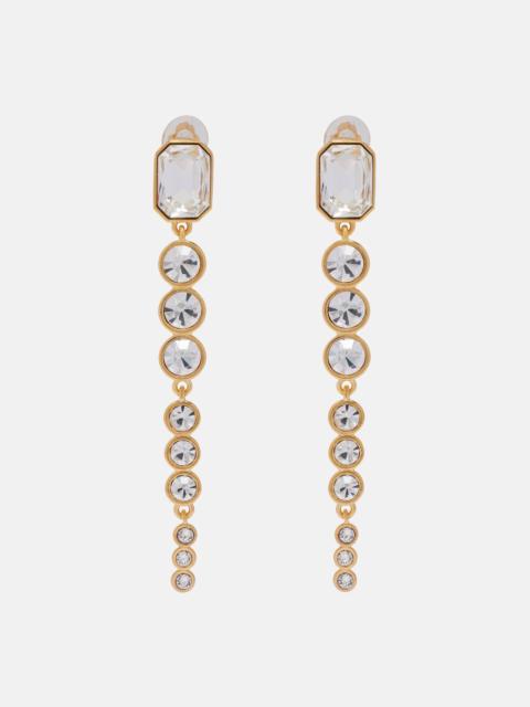 Oscar de la Renta Crystal-embellished clip-on earrings