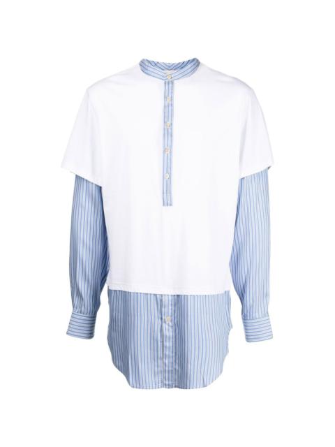 WALES BONNER stripe-panel detail shirt