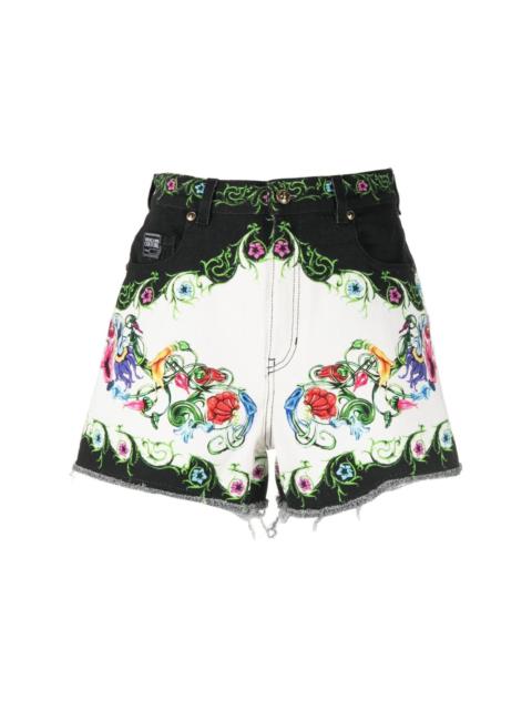 VERSACE JEANS COUTURE baroque-print short shorts