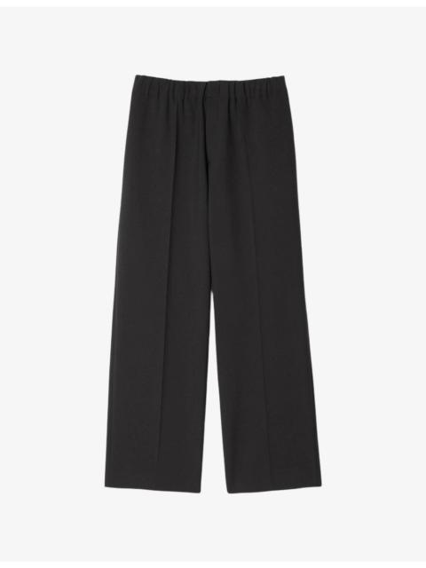 Sandro Elasticated-waist wide-leg stretch-woven trousers