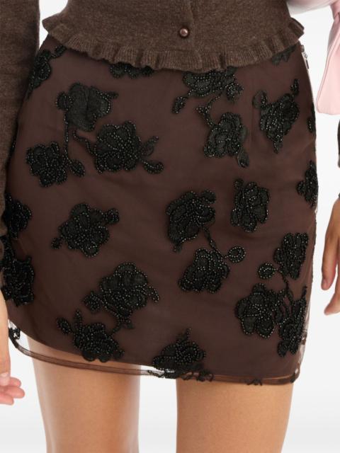 ROTATE bead-embellished mini skirt
