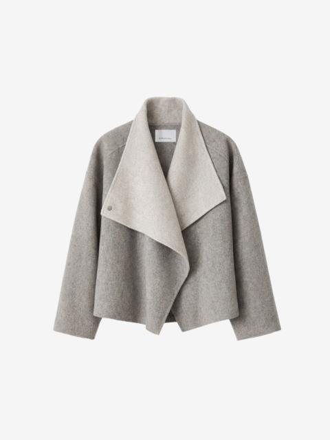 The Frankie Shop Onelle Wool Reversible Short Coat - Beige