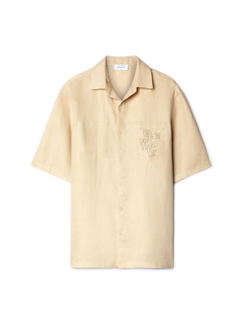 Outline Arrow Linen Bowling Shirt