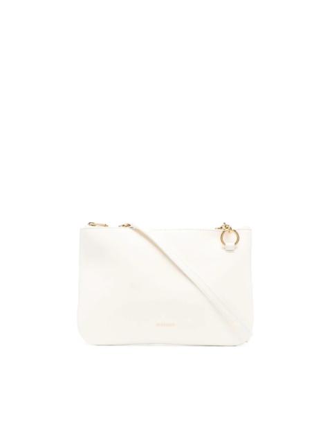 logo-print leather shoulder bag