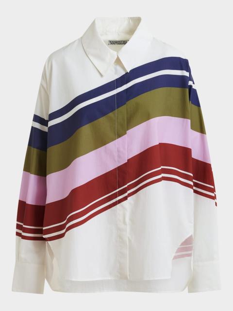 ESSENTIEL ANTWERP Stripe Oversized Boxy Shirt