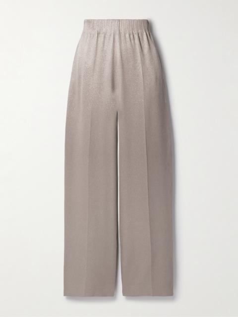 FFORME Maud Metallic Cloqué Wide-leg Pants