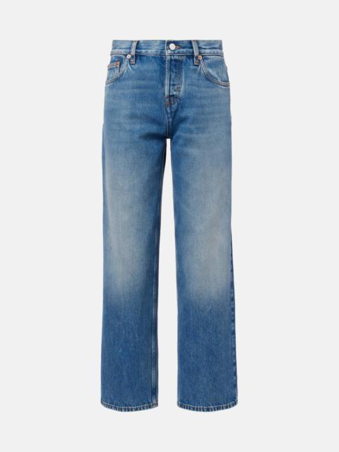 Mid-rise straight jeans