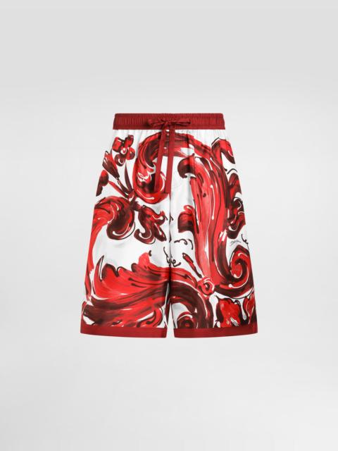 Dolce & Gabbana Vanity bermuda shorts in majolica-print silk twill