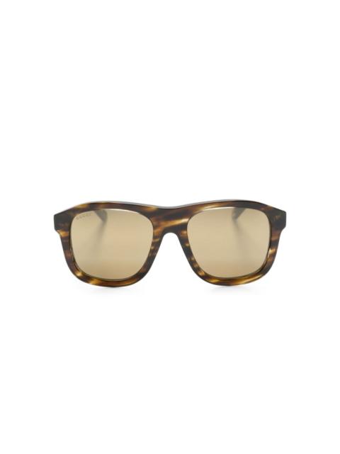 GUCCI logo-plaque square-frame sunglasses