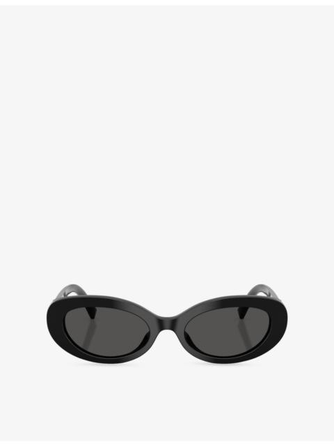 Dolce & Gabbana DG4537 Oval-Frame Acetate Sunglasses