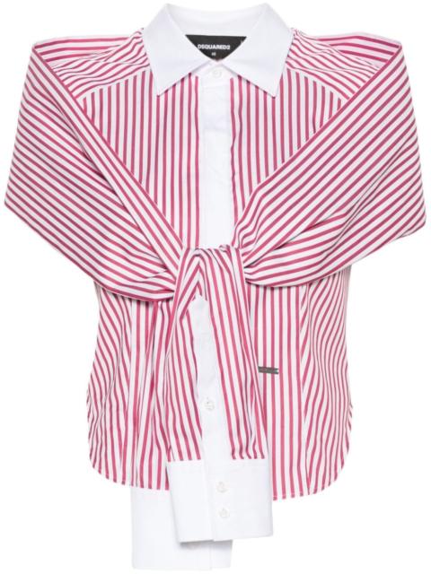 DSQUARED2 knotted-sleeves striped shirt