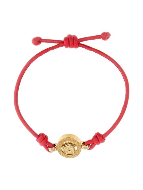 VERSACE Red Leather Bracelet