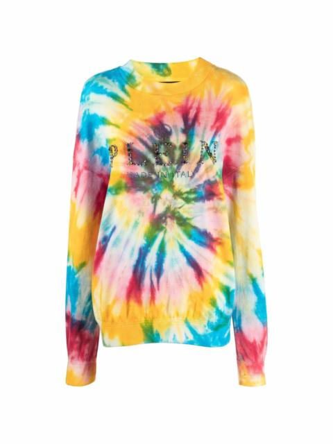 tie-dye print cotton-blend sweatshirt