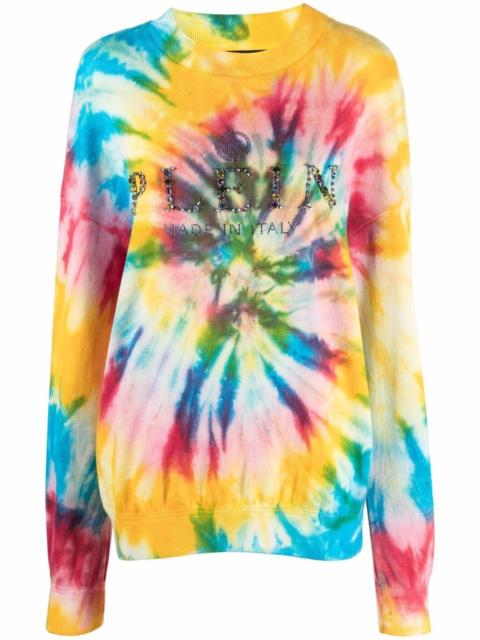 tie-dye print cotton-blend sweatshirt