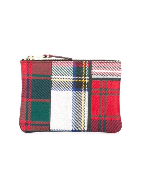 tartan patchwork pouch