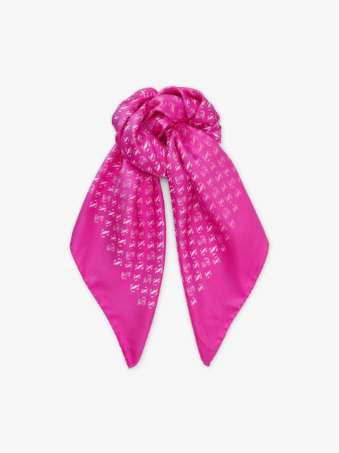 JIMMY CHOO Reta
Fuchsia JC Monogram Printed Silk Foulard