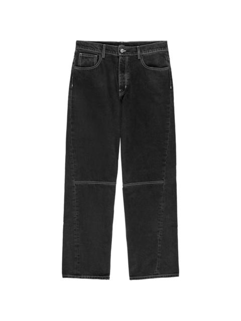 NAHMIAS stone wash stitching jeans