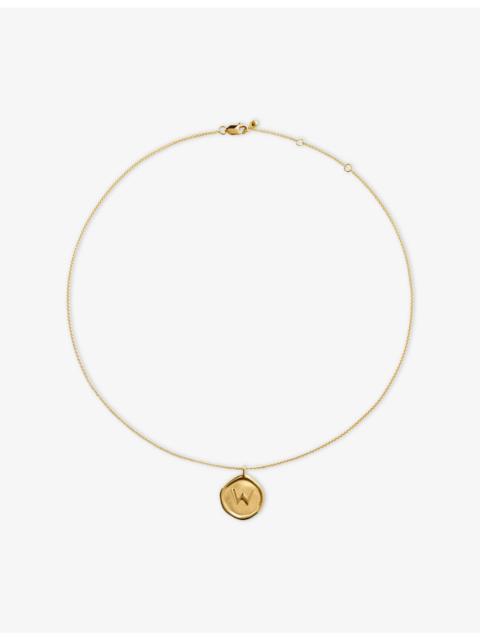 MONICA VINADER Initial W Stamp 14ct Yellow Gold Vermeil Necklace
