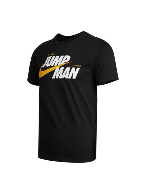 Nike Nike Jmpmn Gfx Ss Crew 2 Leisure Sports Letter Print Short Sleeve Men's Black DM3220-010