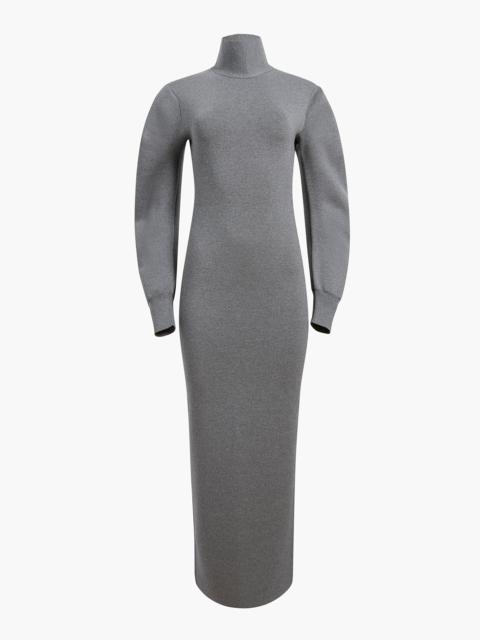 KHAITE Storm Turtleneck Merino-Blend Maxi Dress grey