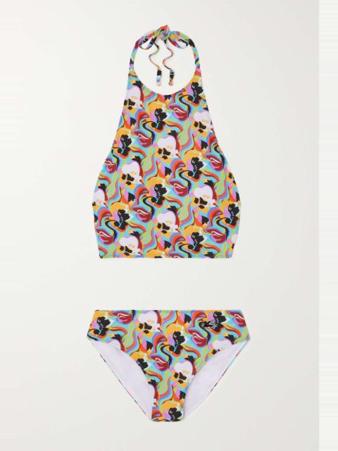 Etro Floral-print halterneck bikini