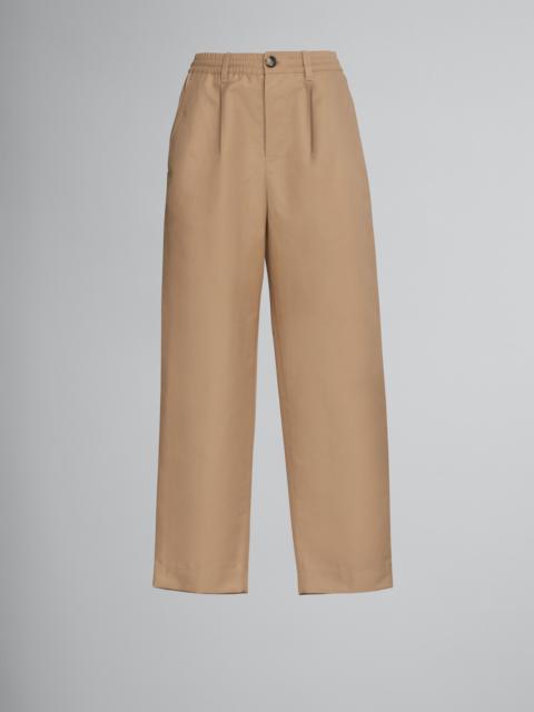 Marni BEIGE TROUSERS IN TECHNICAL COTTON-LINEN