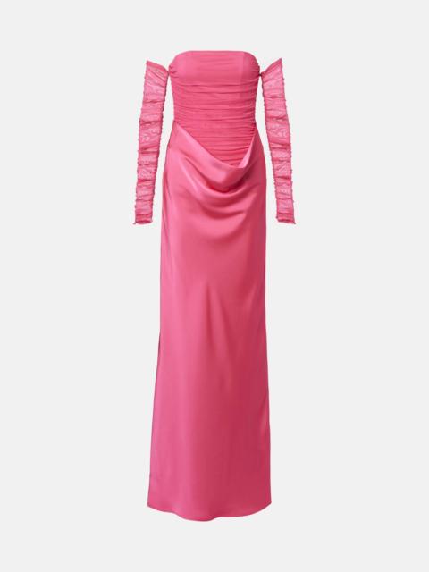 ROTATE Draped ruched gown