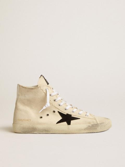 Golden Goose Francy Penstar in canvas with black suede star and leather heel tab