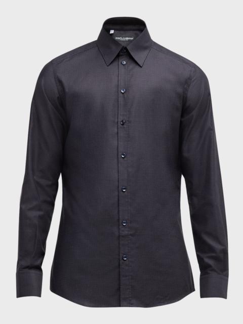 Dolce & Gabbana Men's Pindot Cotton Dress Shirt