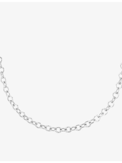 ASTRID & MIYU Molten Link Rhodium-Plated Brass Chain Necklace