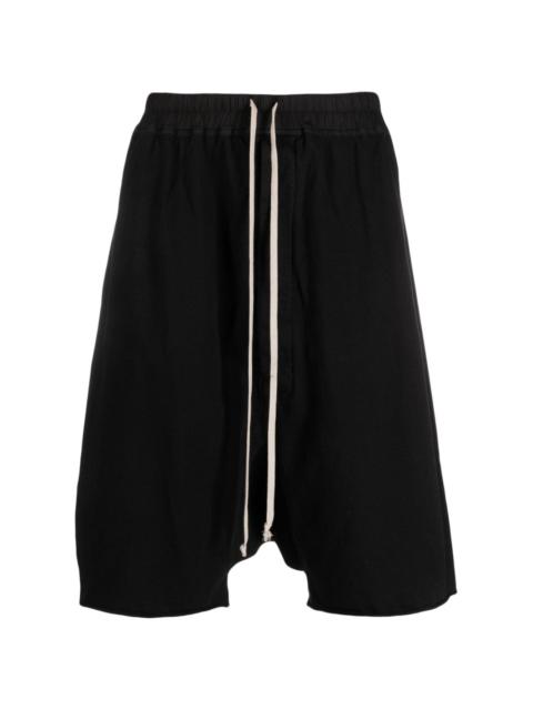 organic cotton drop-crotch track shorts