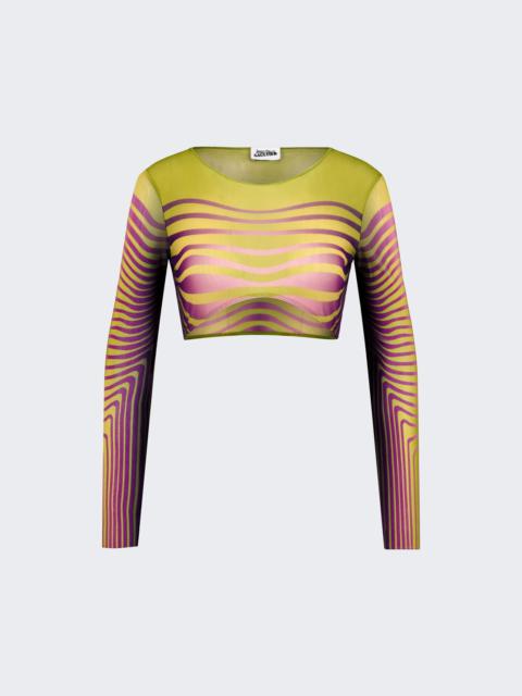 Jean Paul Gaultier abstract-print cropped T-shirt