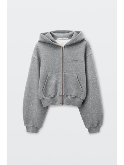 Alexander Wang crystal hotfix zip-up hoodie