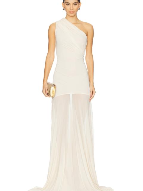 ATLEIN Asymetric Draped Sleeveless Dress