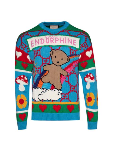 Endorphine intarsia-knit jumper