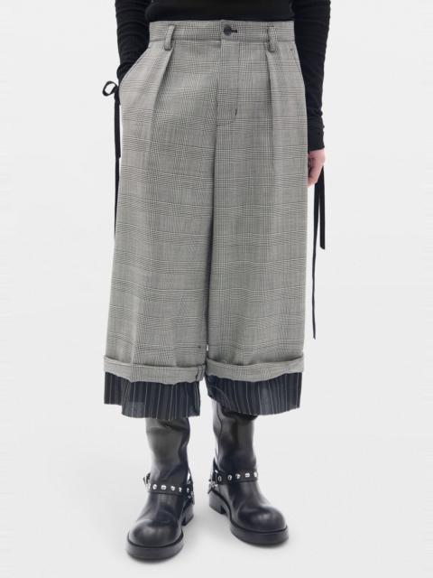 Ann Demeulemeester HaroldWide Leg Cropped Trousers with Edge Lining Border