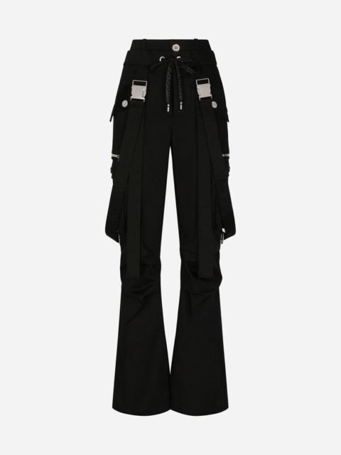 Dolce & Gabbana Stretch drill cargo pants with suspenders