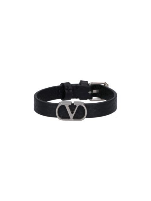 Valentino 'VLOGO SIGNATURE' LEATHER BRACELET