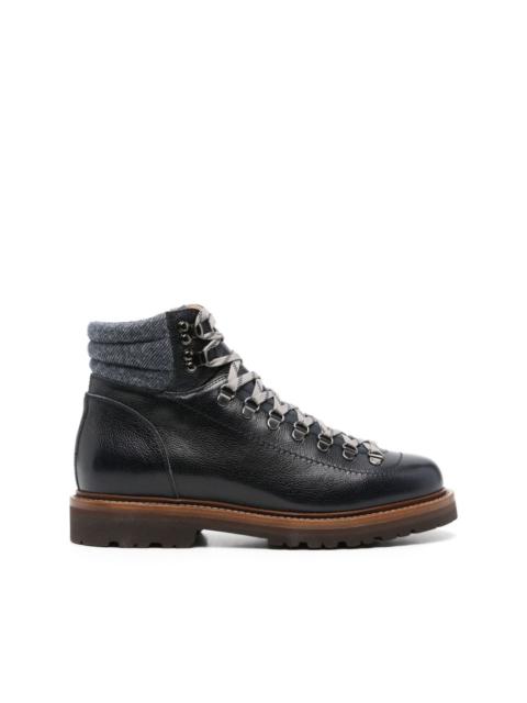 Brunello Cucinelli lace-up leather ankle boots