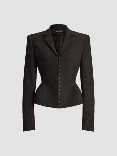 Ralph Lauren Women's Joleene Herringbone Wool Flannel Jacket - Taupe Grey