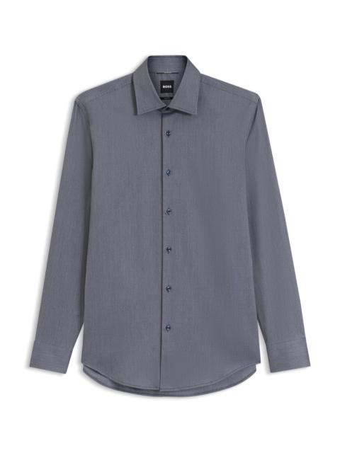 BOSS SLIM-FIT SHIRT IN A THERMOREGULATING STRUCTURED COTTON BLEND